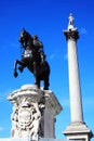 Charles I statue and NelsonÃ¢â¬â¢s Column